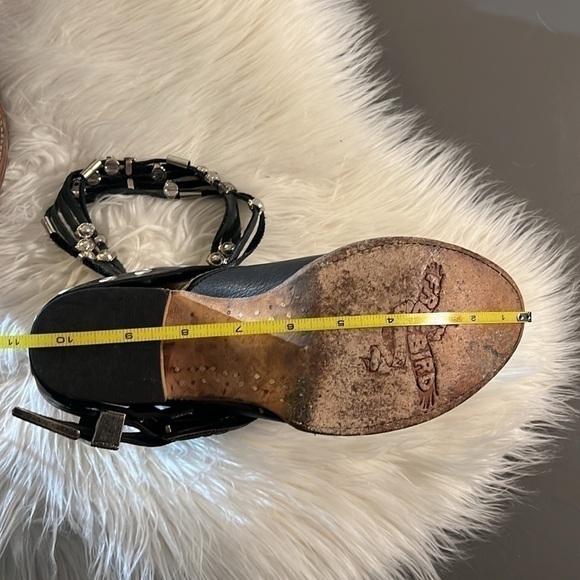 EUC Freebird Saloon Distressed Silver Buckle Black/ Brown Booties Size 8 - Picture 14 of 14